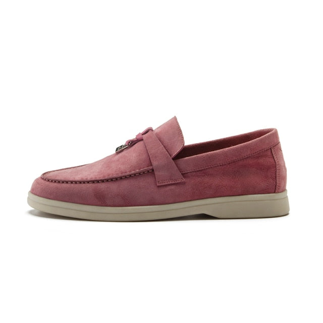 Natural Suede Mules Luxury Brand Designer Shoes Flat Genuine Leather - Necessary Clothing Store