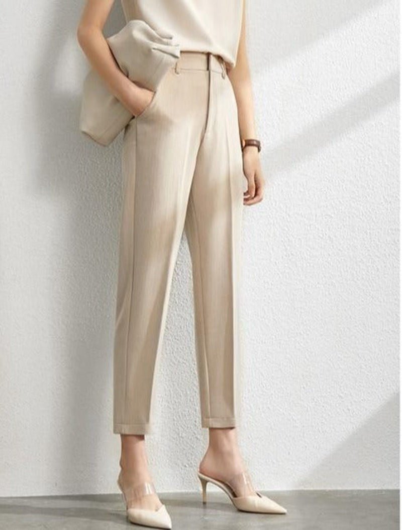 Solid Blazer High Waist Pants Suit - Necessary Clothing