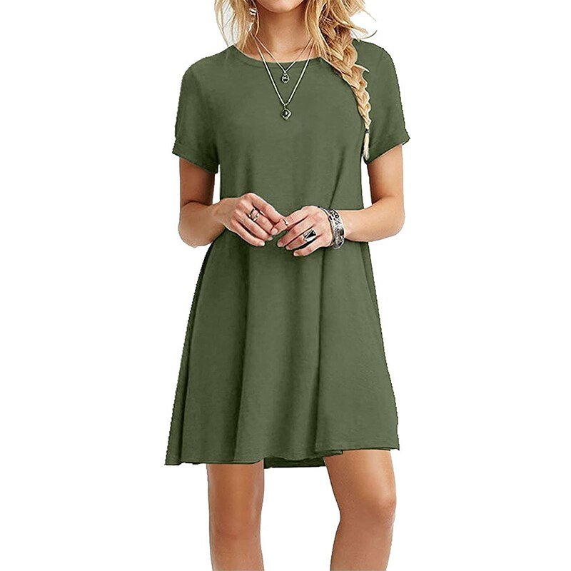 Summer Mini Short Sleeve Beach Loose Dress - Necessary Clothing
