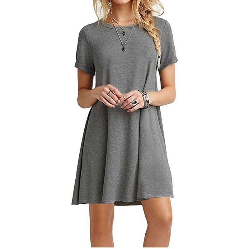 Summer Mini Short Sleeve Beach Loose Dress - Necessary Clothing