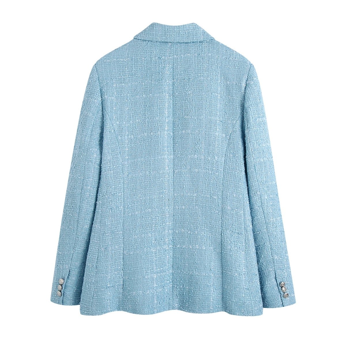 Tweed Double - Breasted Slim Blazer Culottes Skirt Suit - Necessary Clothing