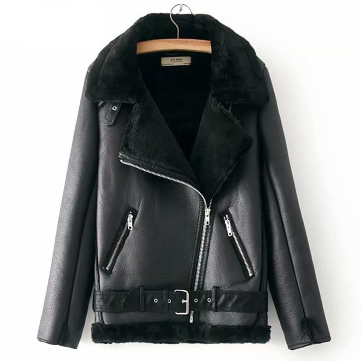 Velvet Short Lapels Fur Thick Jacket Bomber - Necessary Clothing