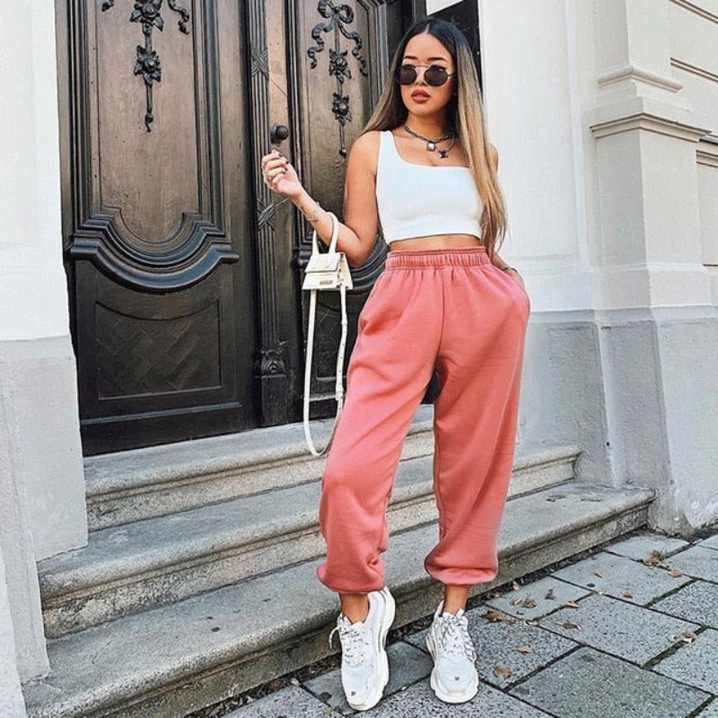 Wide Leg High Waist Joggers - Necessary Clothing