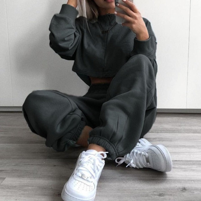 Wide Leg High Waist Joggers - Necessary Clothing