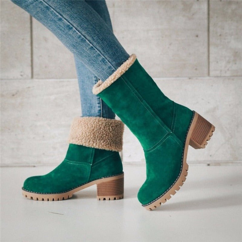 Women Fur Warm Wool Ankle Boot Comfortable Mid Boots - Necessary Clothing
