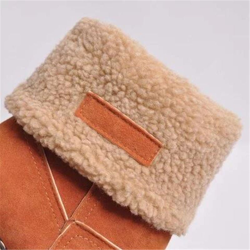 Women Fur Warm Wool Ankle Boot Comfortable Mid Boots - Necessary Clothing