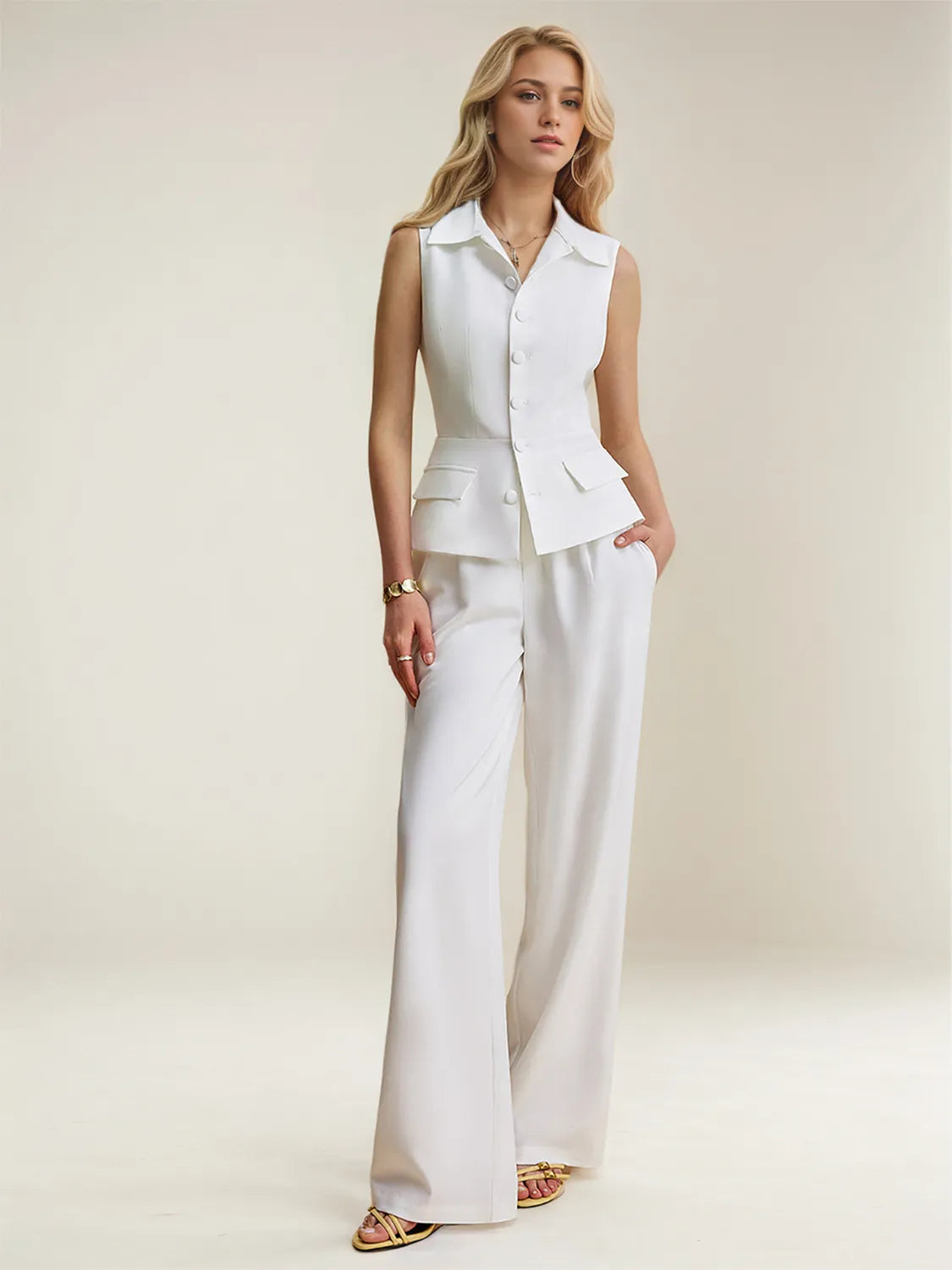 Button Up Vest and Pants Suit Set | Necessary Clothing