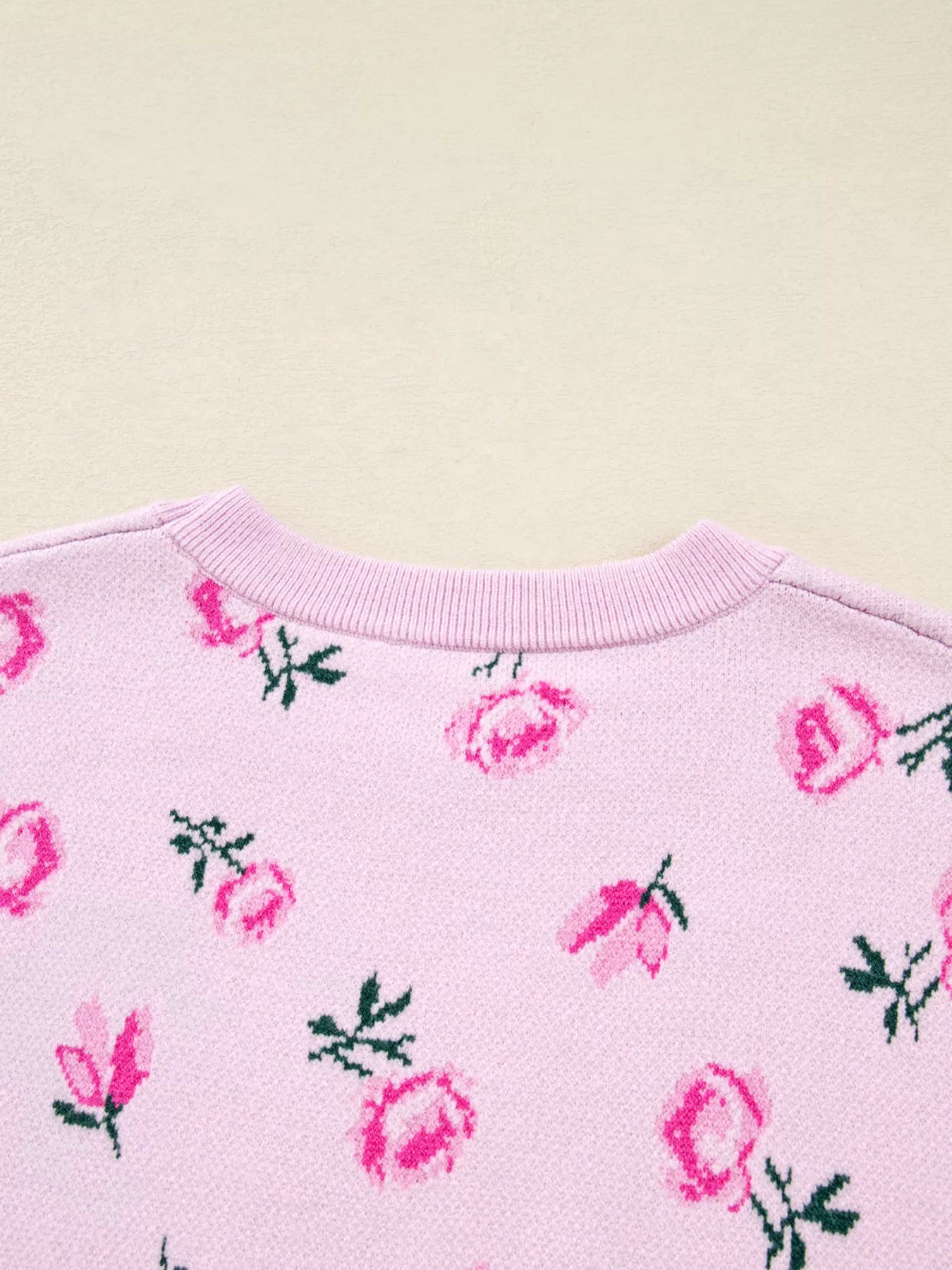Floral Drop Shoulder Cropped Sweater | Necessary Clothing