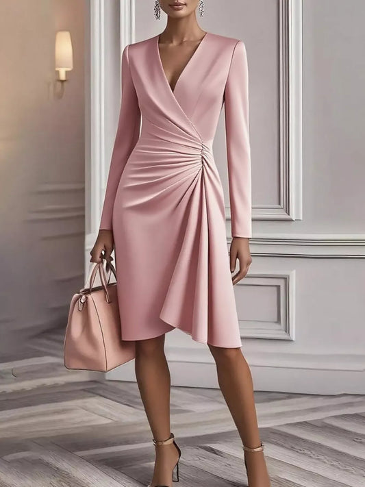 Ruched Surplice Long Sleeve Dress | Necessary Clothing