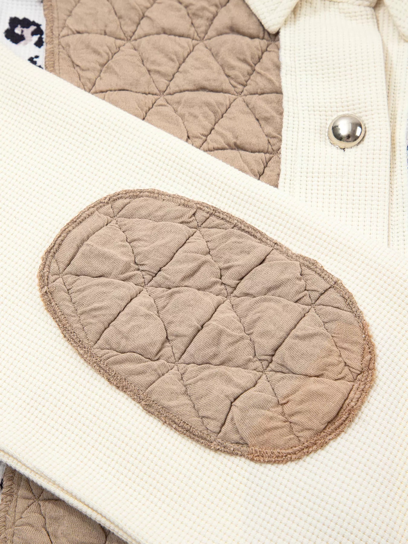 Waffle Quilted Patchwork Button Front Jacket | Necessary Clothing