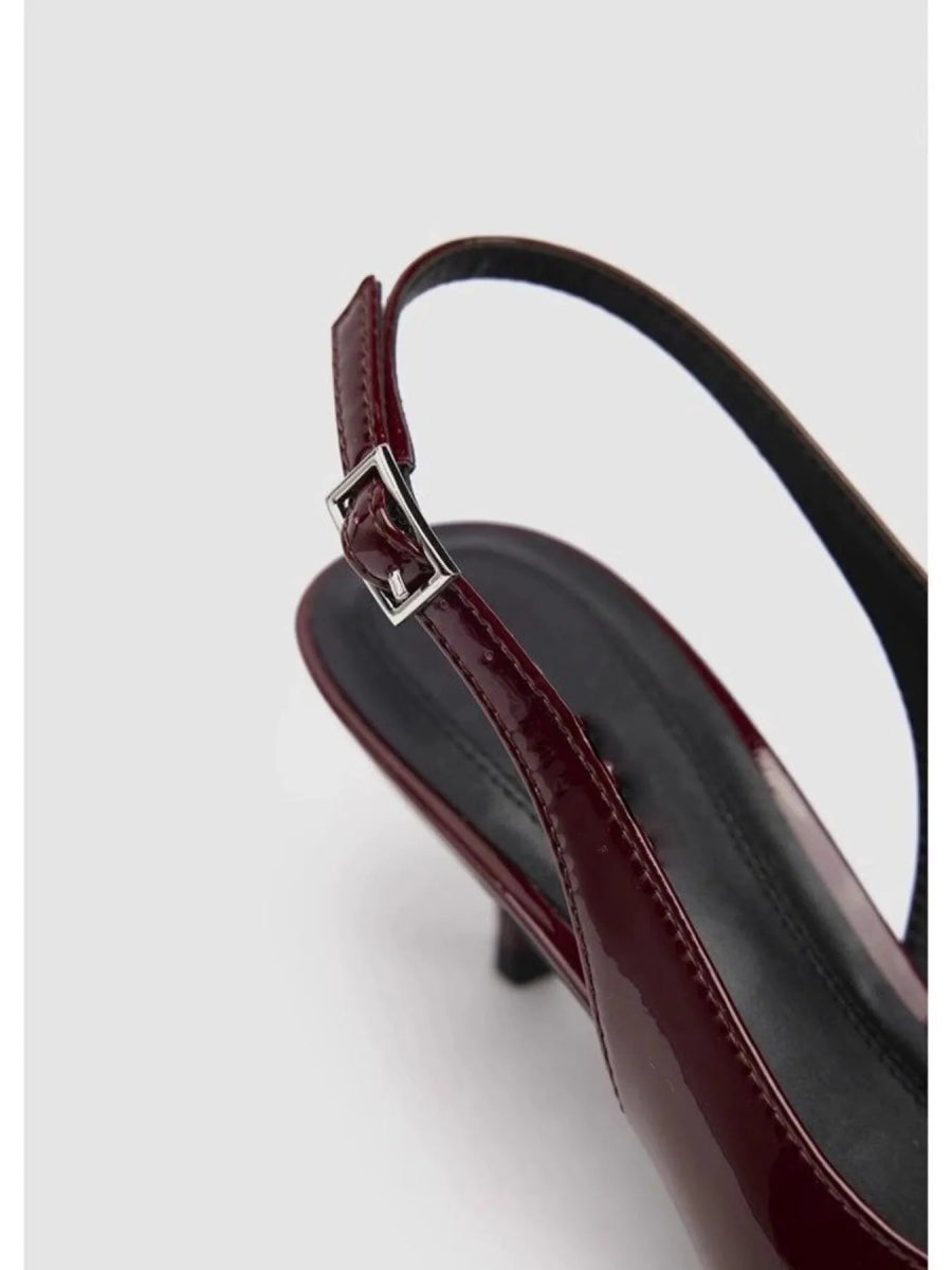 Bow Point Toe Slingback Low Heels Pumps - Necessary Clothing