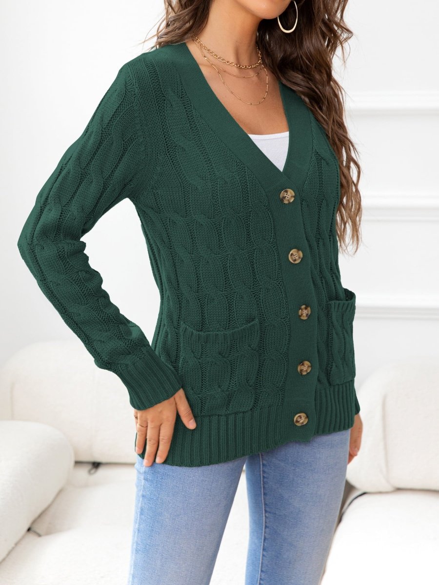 Button Down Cable - Knit Cardigan - Necessary Clothing