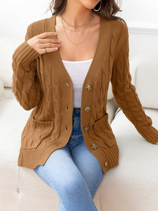 Button Down Cable - Knit Cardigan - Necessary Clothing