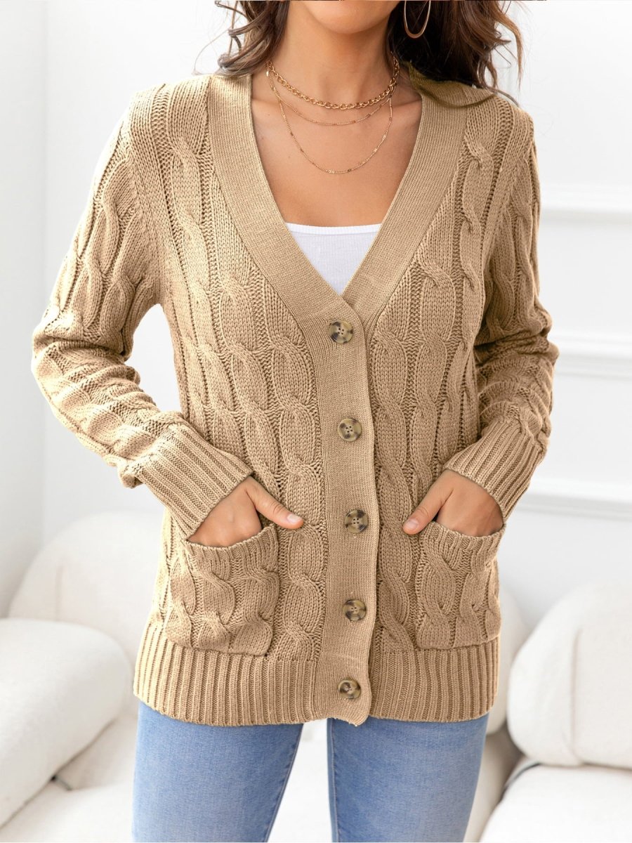 Button Down Cable - Knit Cardigan - Necessary Clothing