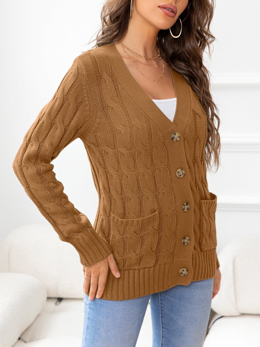 Button Down Cable - Knit Cardigan - Necessary Clothing