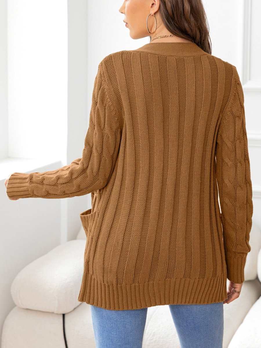 Button Down Cable - Knit Cardigan - Necessary Clothing