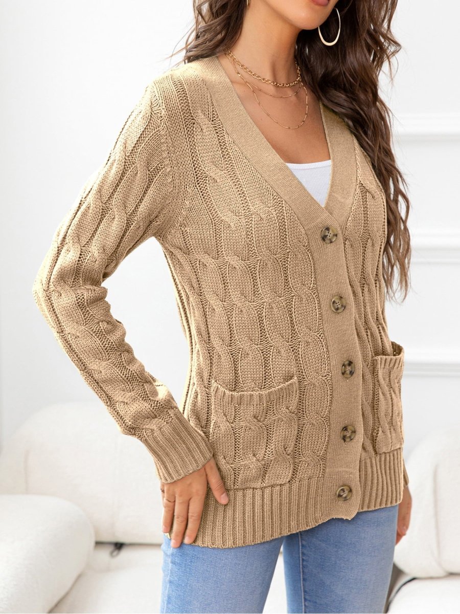 Button Down Cable - Knit Cardigan - Necessary Clothing