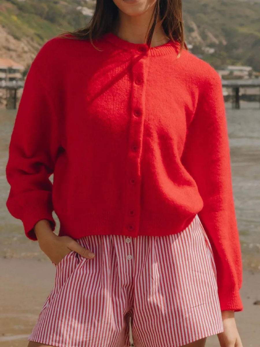 Button Down Long Sleeve Cardigan - Necessary Clothing