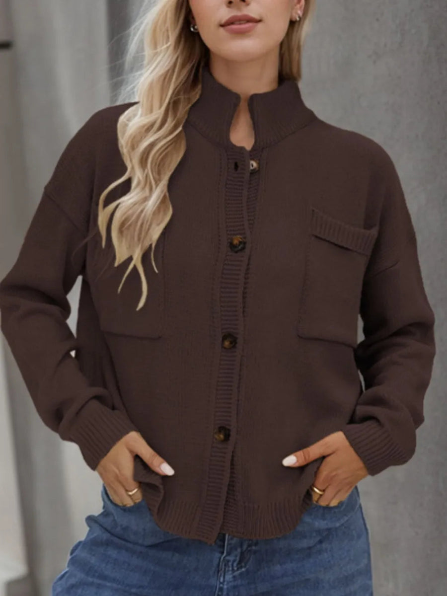 Button Up Long Sleeve Cardigan - Necessary Clothing