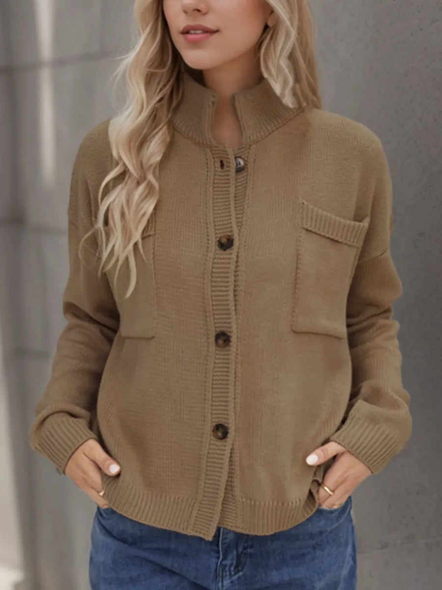 Button Up Long Sleeve Cardigan - Necessary Clothing