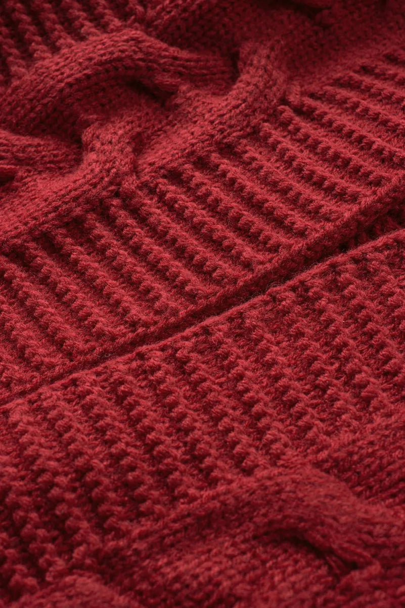 Cable - Knit Open Front Cardigan - Necessary Clothing