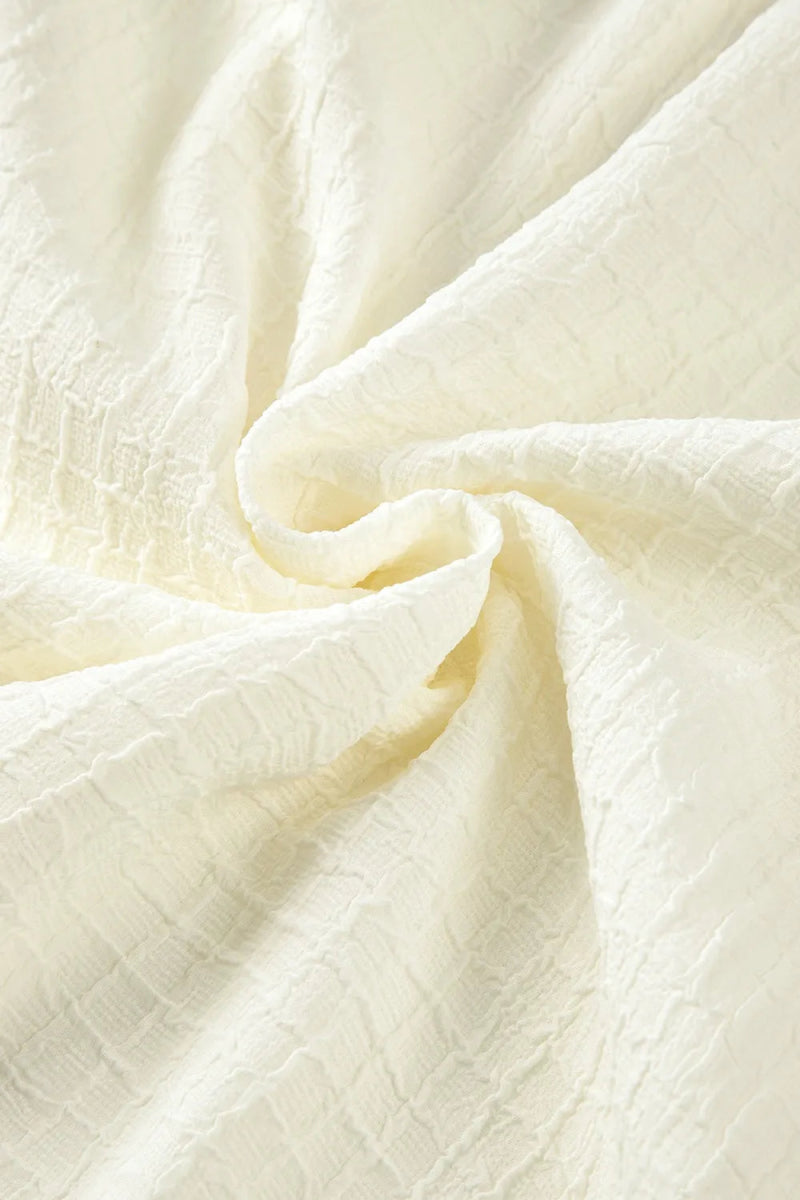 Floral Embroidered Notched Puff Sleeve Blouse - Necessary Clothing