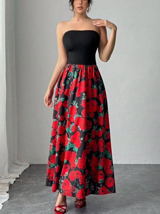 Floral Tube Stretchy Maxi Dress - Necessary Clothing