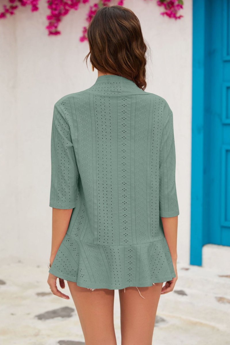 Half Sleeve Open Front Cardigan - Necessary Clothing