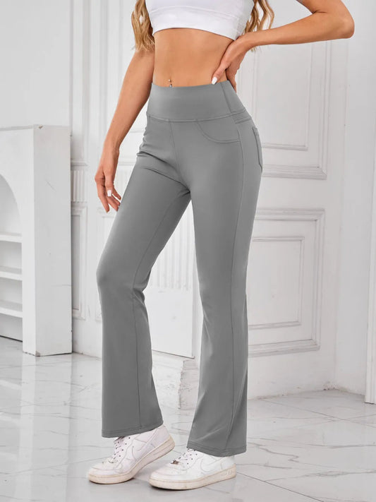 High Waist Active Pants with Pockets - Necessary Clothing