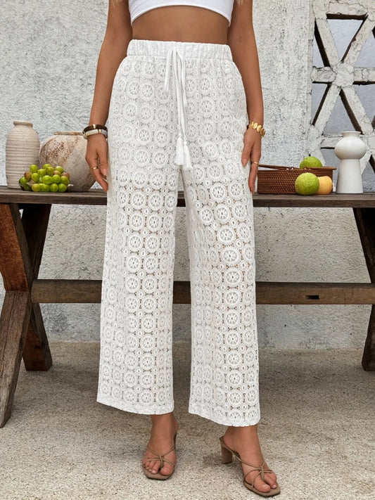 Lace Wide Leg Pants - Chic Fashion Trousers for Women's Wardrobe - Necessary Clothing
