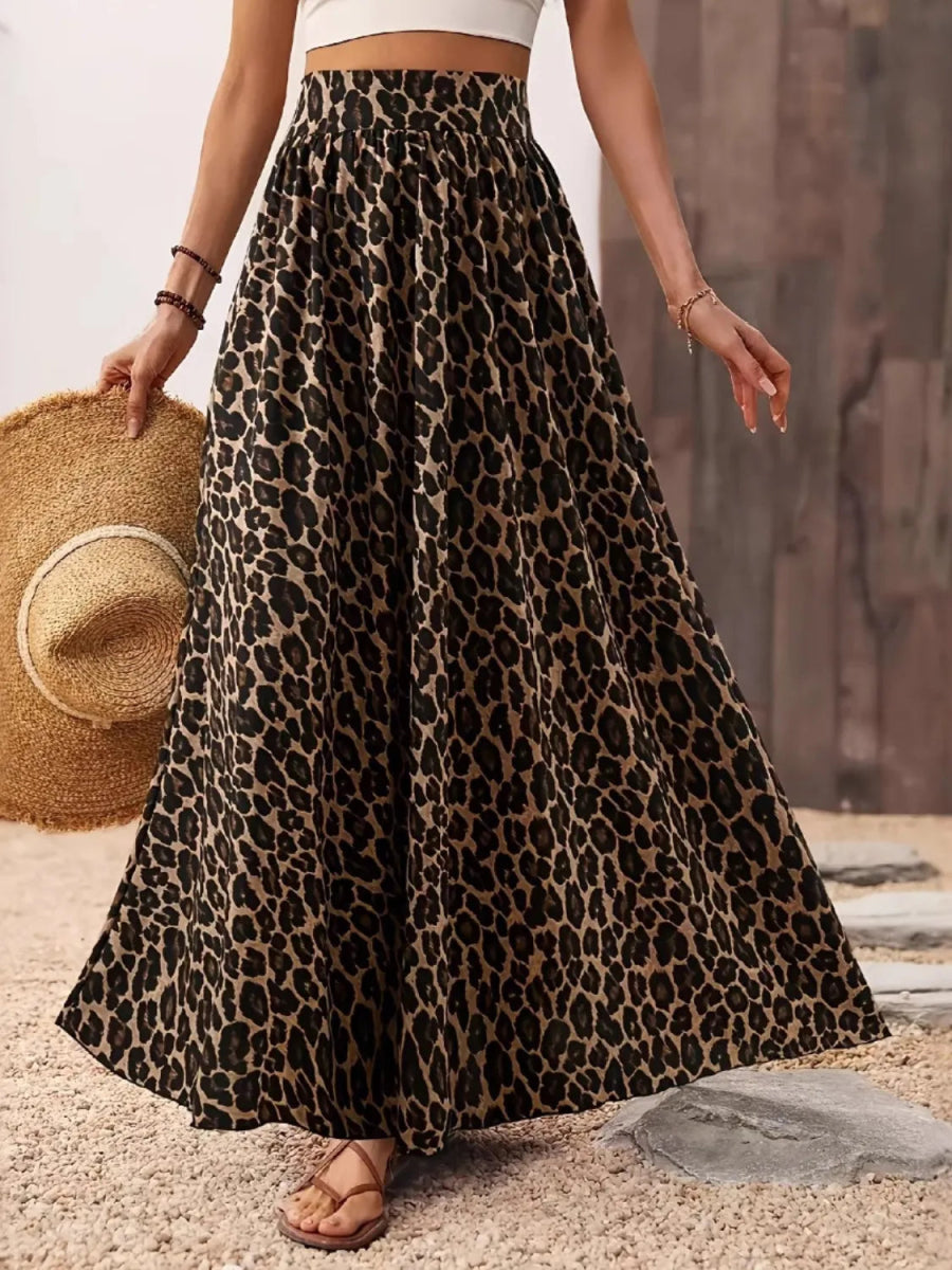 Women's Leopard Print Maxi Skirt: Stylish Outfit - Necessary Clothing