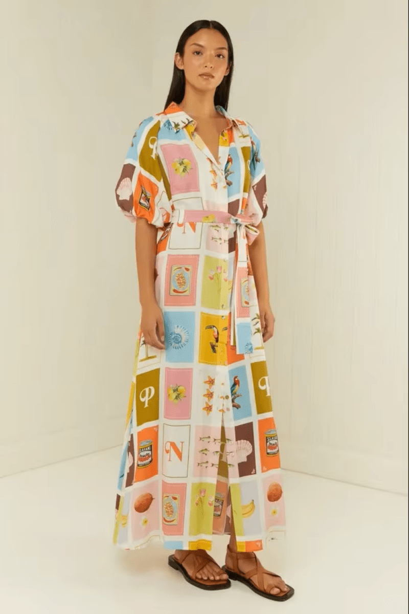 Printed Short Sleeve Dress - Necessary Clothing