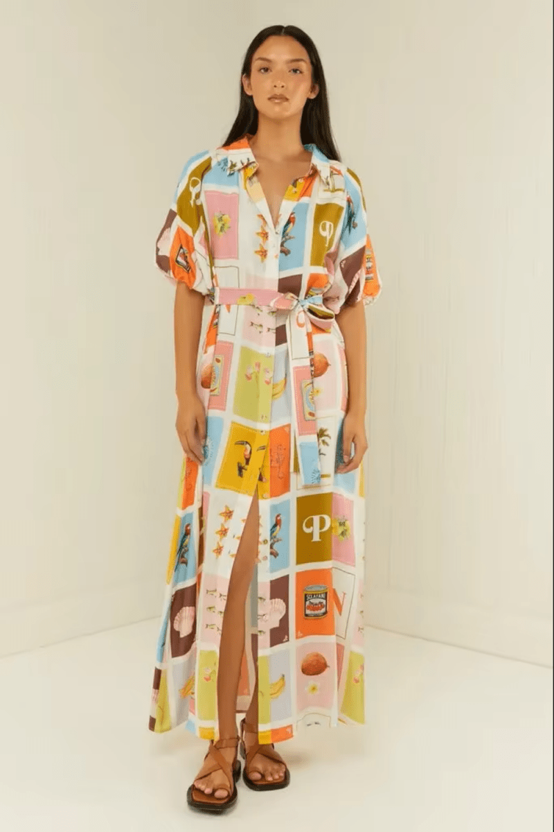 Printed Short Sleeve Dress - Necessary Clothing