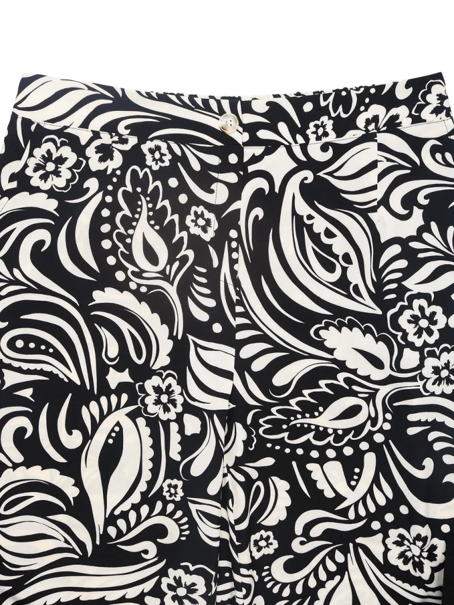 Buttoned Wide Leg Pants with Pockets - Necessary Clothing