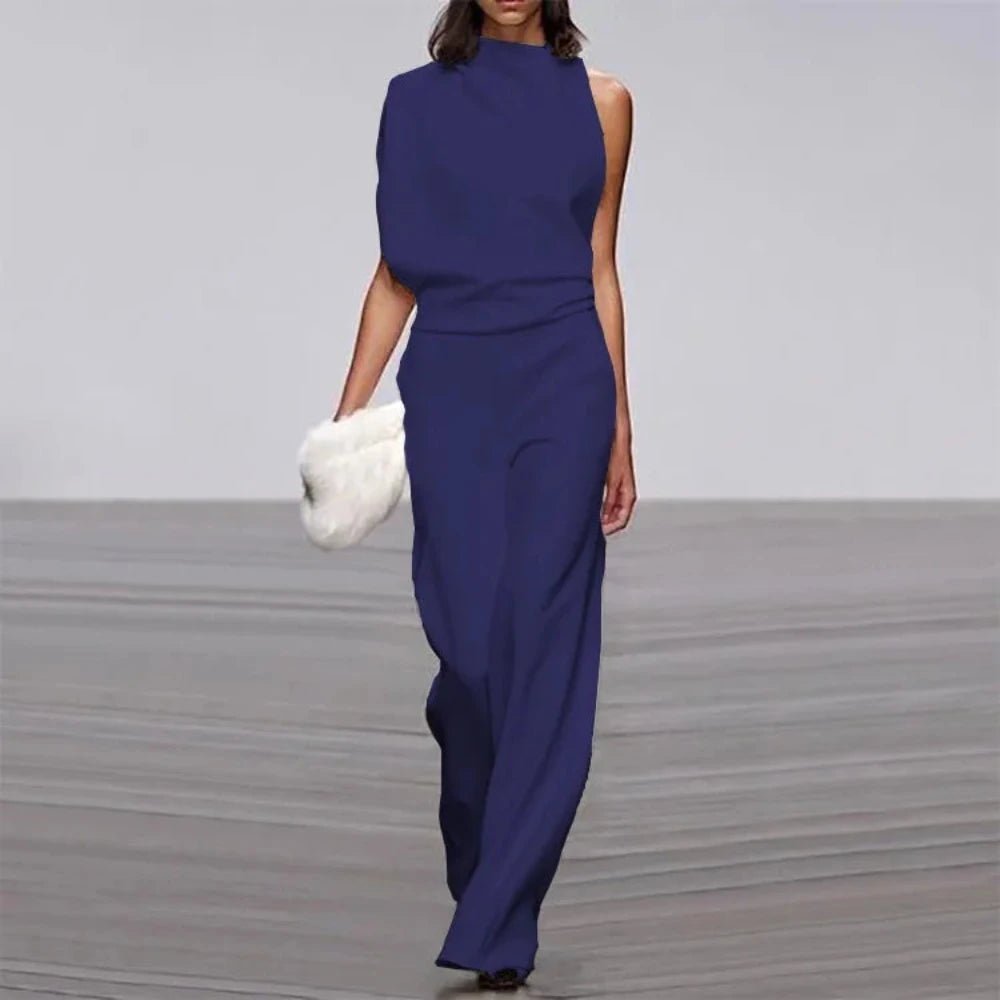 Wide Leg Romper Mid-Waist Jumpsuit - Necessary Clothing