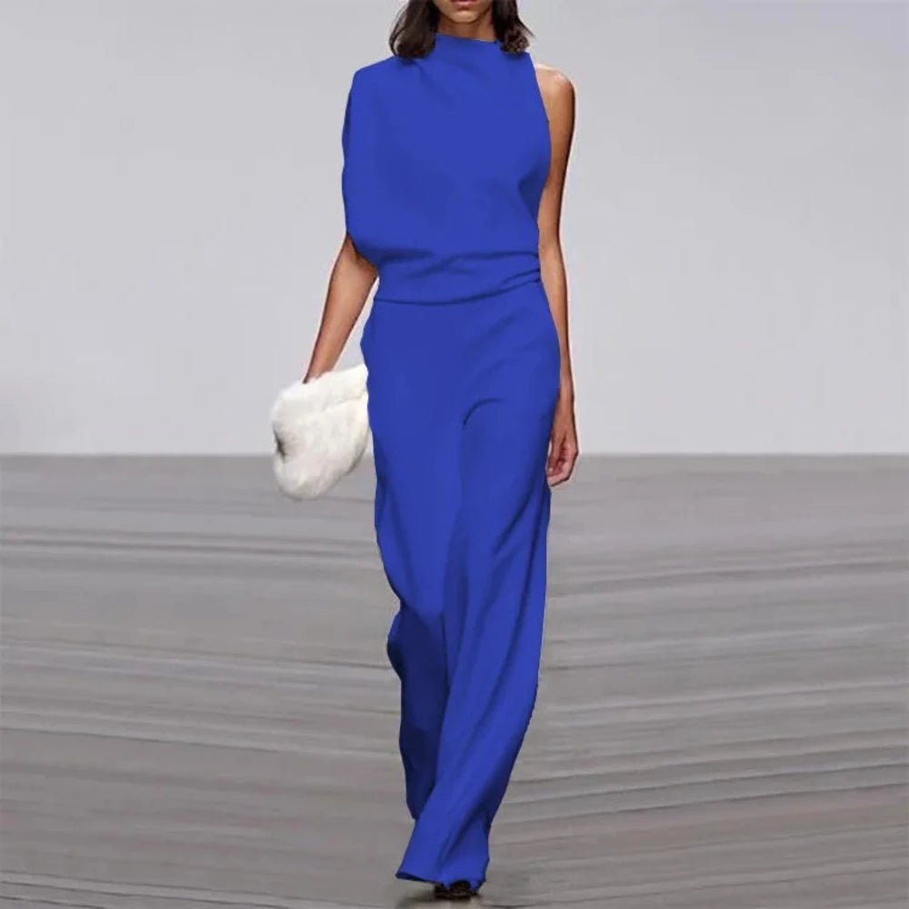 Wide Leg Romper Mid-Waist Jumpsuit - Necessary Clothing