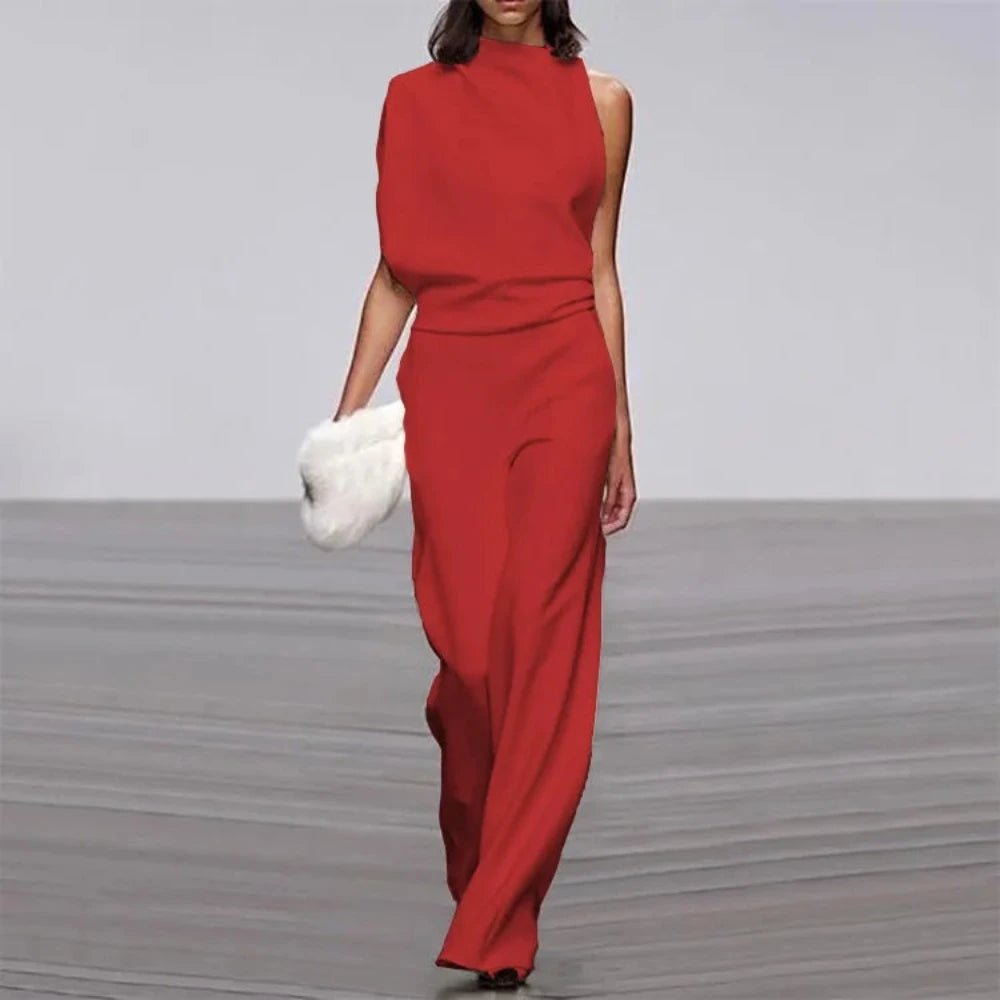 Wide Leg Romper Mid-Waist Jumpsuit - Necessary Clothing