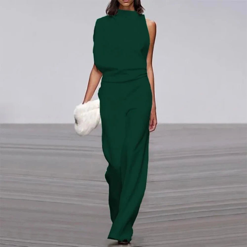 Wide Leg Romper Mid-Waist Jumpsuit - Necessary Clothing