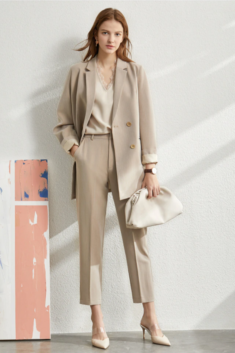 Lady Suit in All Day: Solid Blazer, Vest, High Waist Pants - Necessary Clothing Store