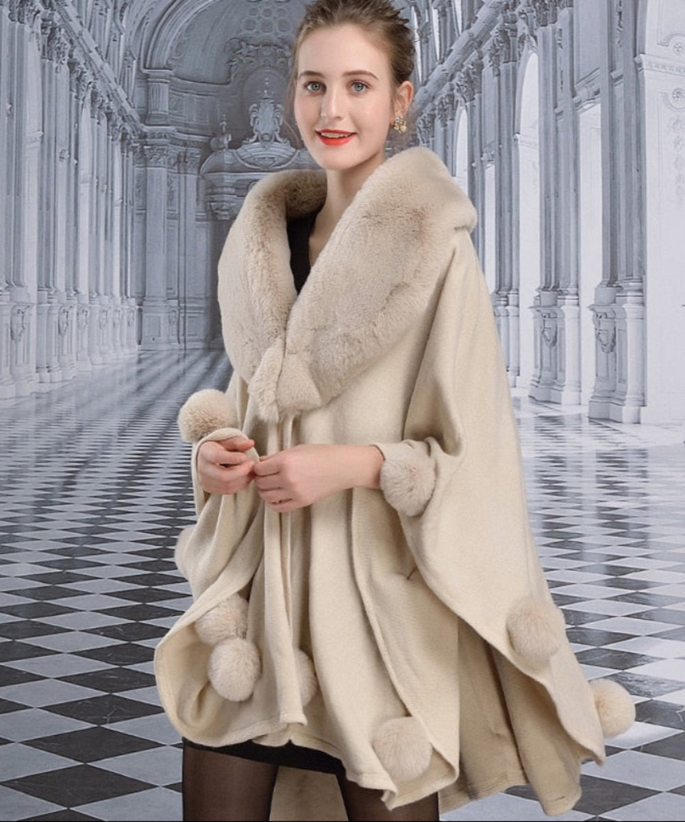 Cape Faux Rabbit Fur Poncho Сoat | Necessary Clothing