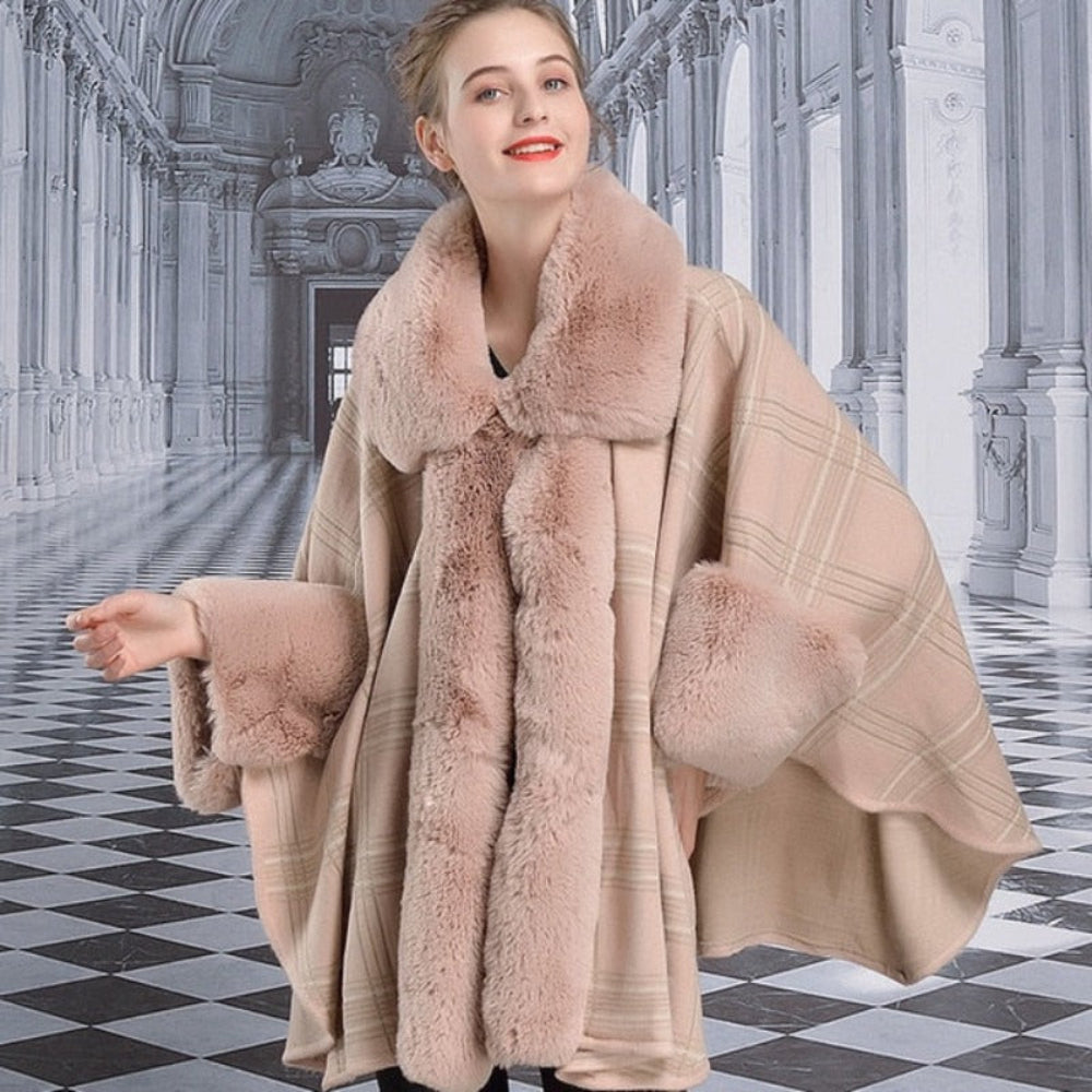 Cape Plaid Poncho Collar Shawl Thick Warm Coat | Necessary Clothing