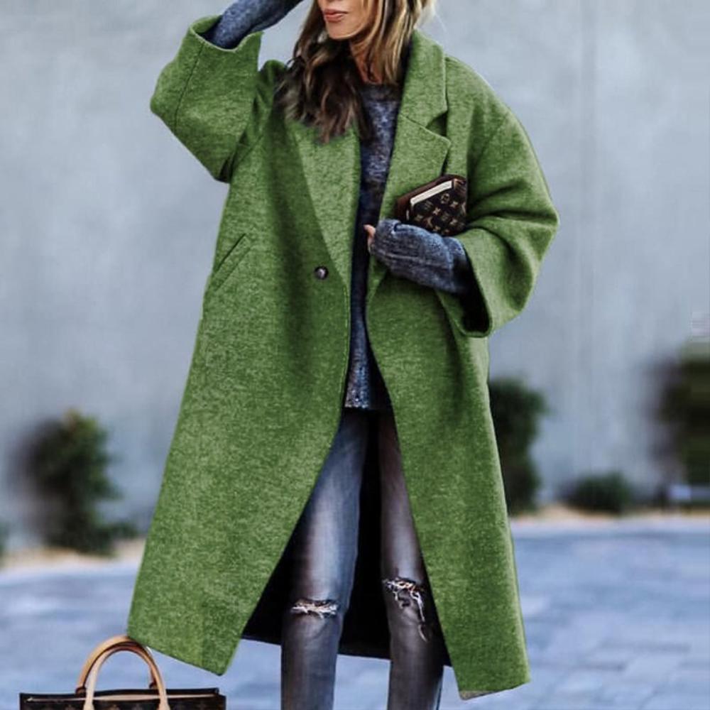 Elegant Outwear Single Button Coat Loose Wool Cardigan - Necessary Clothing Store
