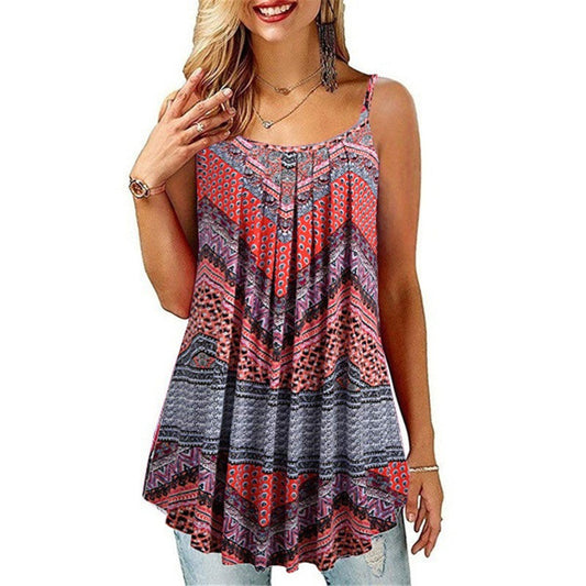 Floral Print Casual Loose Tank - Necessary Clothing Store