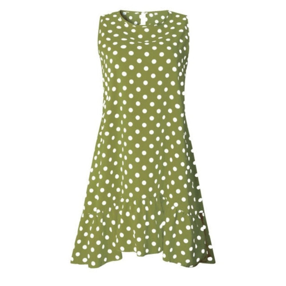 Polka Dot Chiffon Sleeveless Mini Dress - Necessary Clothing Store