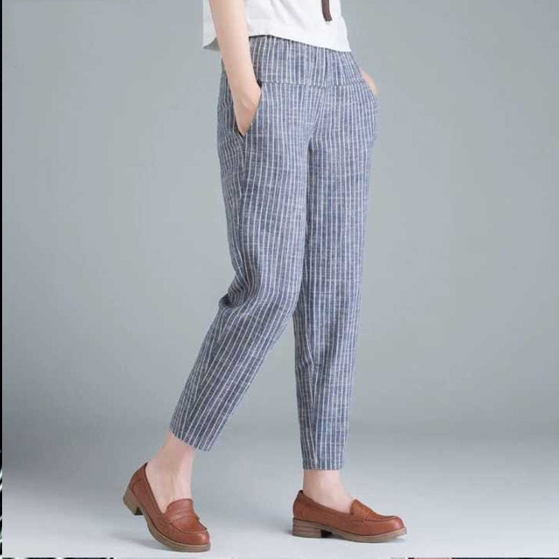 Elegant High Waist Cotton Pants - Necessary Clothing Store