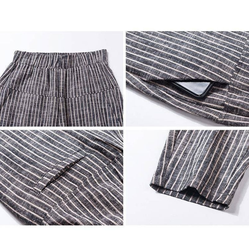 Elegant High Waist Cotton Pants - Necessary Clothing Store