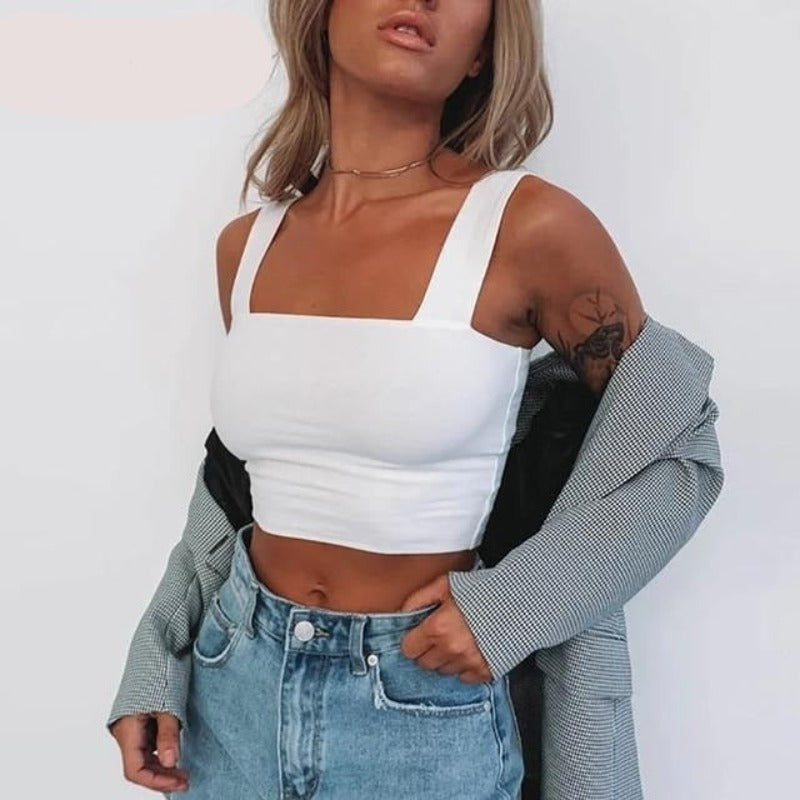 Square Neck Sleeveless Casual Basic Tank Shirt - Necessary Clothing Store