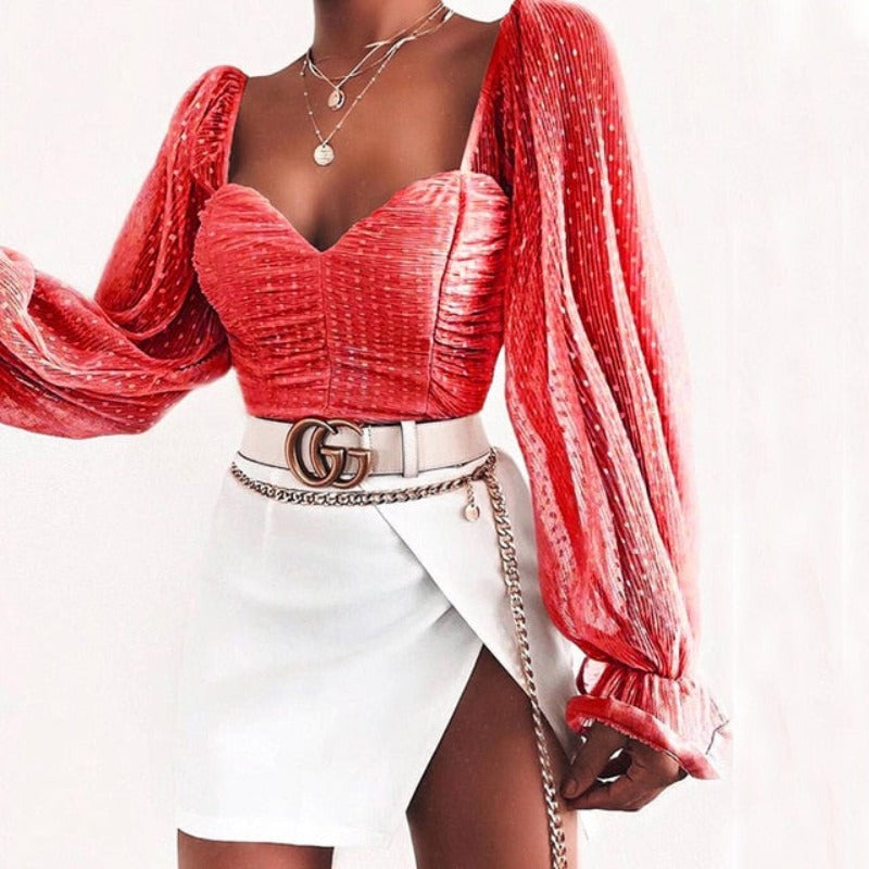 Blouse  Sweetheart Neckline Vintage - Necessary Clothing Store