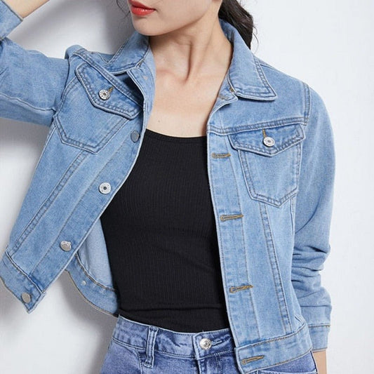 Candy Color Short Denim Jacket - Necessary Clothing