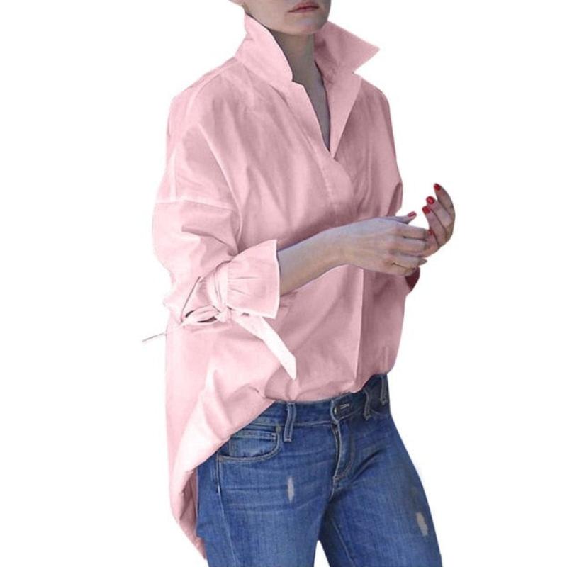 Elegant Turn-Down Collar Full Sleeve Blouse - Necessary Clothing